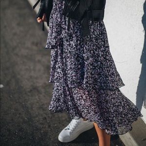 Ruffle Midi Skirt